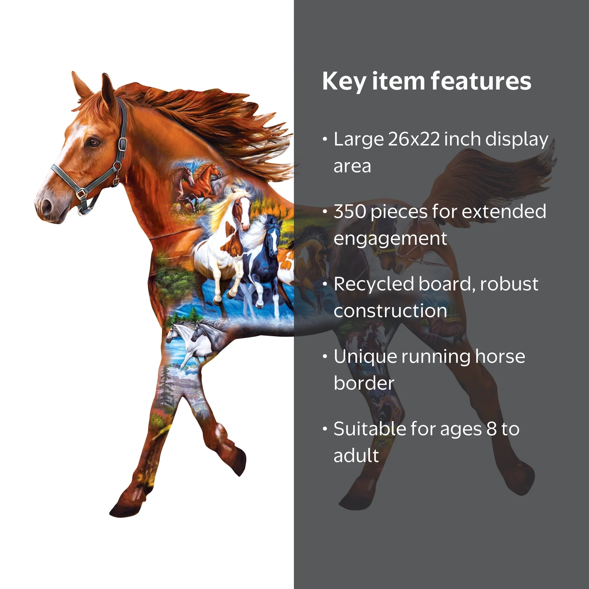 Cra-Z-Art Big Shaped 350-Piece Running Horse Jigsaw Puzzle