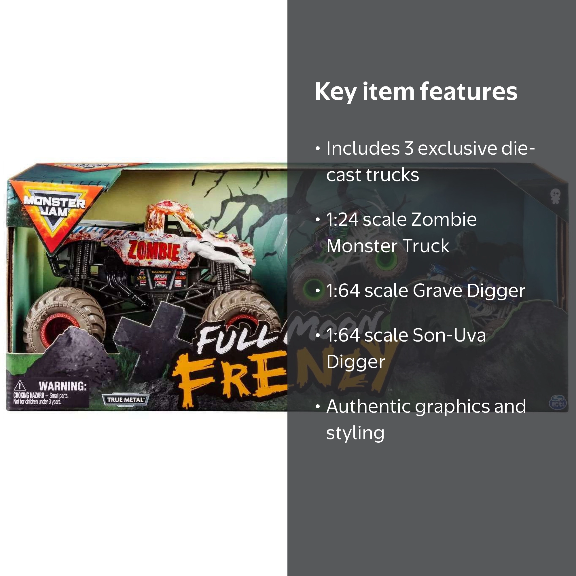 Monster Jam Official Kids Toy Trucks - Full Moon Frenzy Diecast 3