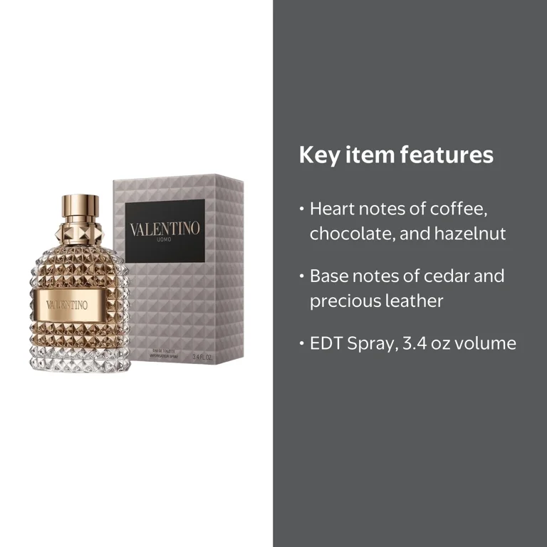 Valentino Uomo EDT Spray 3.4 oz For Men with Leather and Coffee