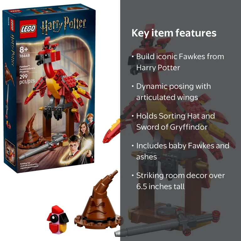 LEGO, Harry Potter Fawkes: Dumbledore's Phoenix, Set 76448, 299