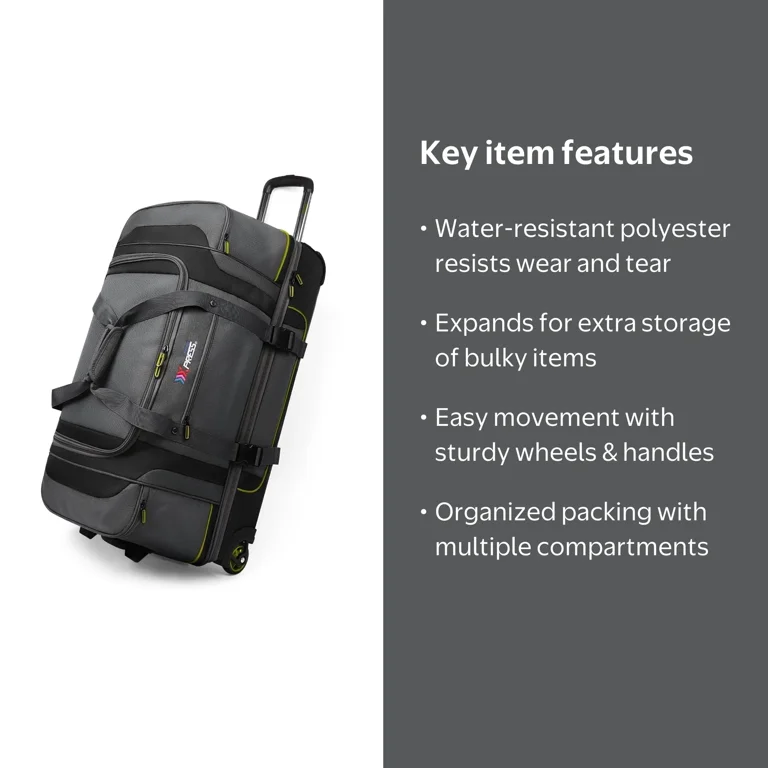 cheap travel duffel bags wheels Eagle Creek Cargo Hauler XT 21.5"/32L Wheeled International Carry-On Black This Protg 25 inch rolling duffel is an ideal travel bag for all ages Travelers Club Xpedition 30-inch Multi-Pocket