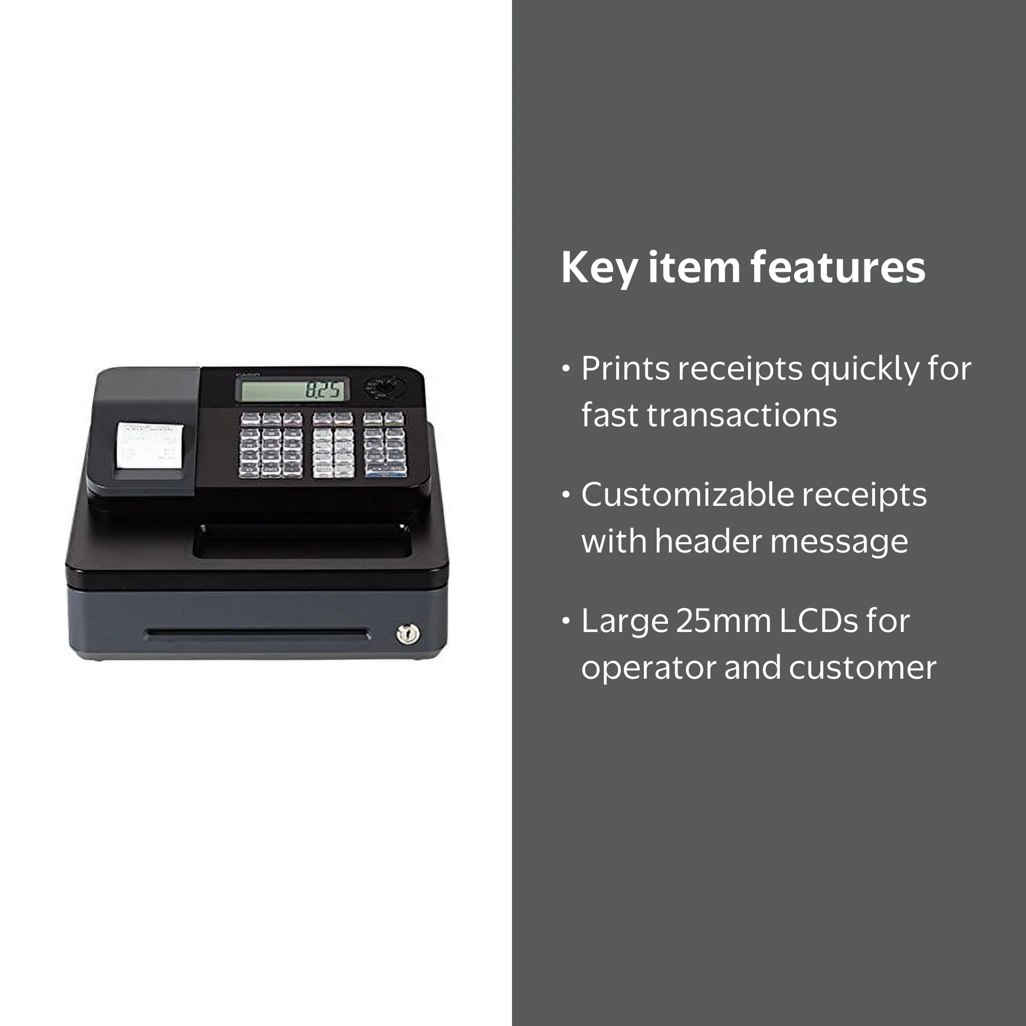 Casio PCR-T273 Electronic Cash Register, 8 Department Keys Casio PCR-T273 Electronic Cash Register, 8 Department Keys