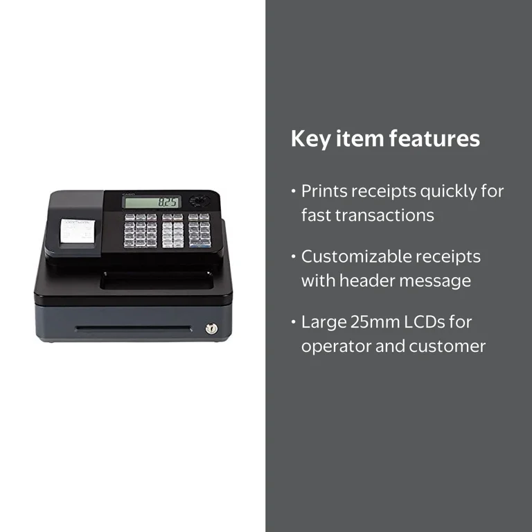 Casio PCR-T273 Electronic Cash Register, 8 Department Keys