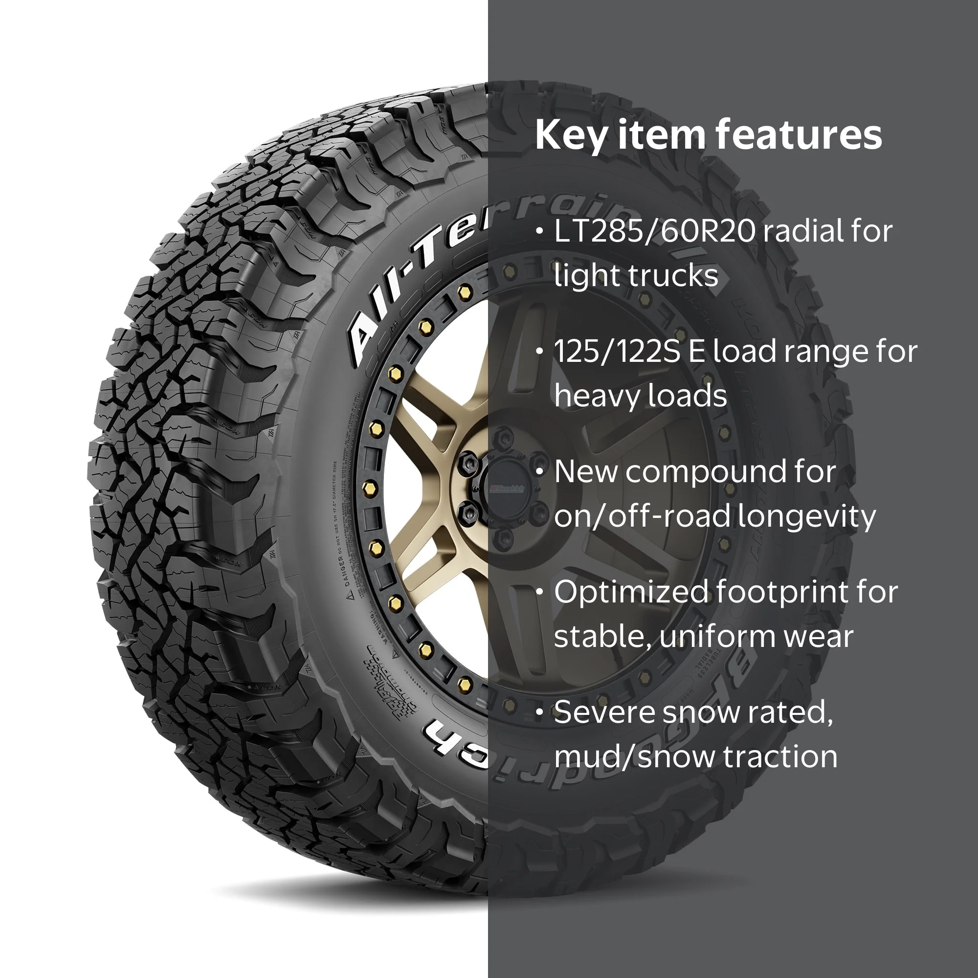 BFGoodrich All-Terrain T/A KO3 LT285/60R20 125/122S E - Walmart.com