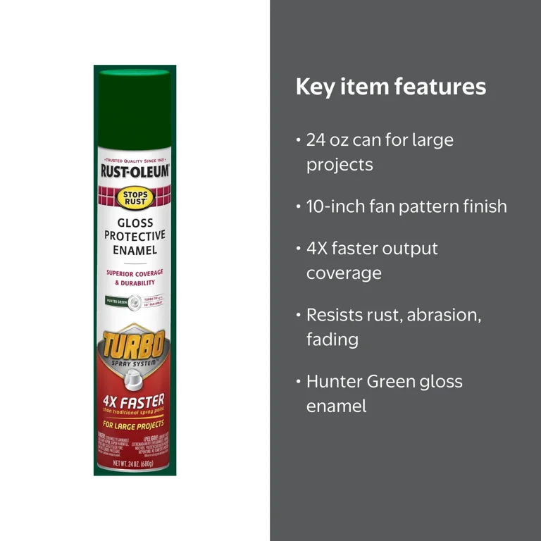 Hunter Green, Rust-Oleum Stops Rust Turbo Gloss Protective Enamel