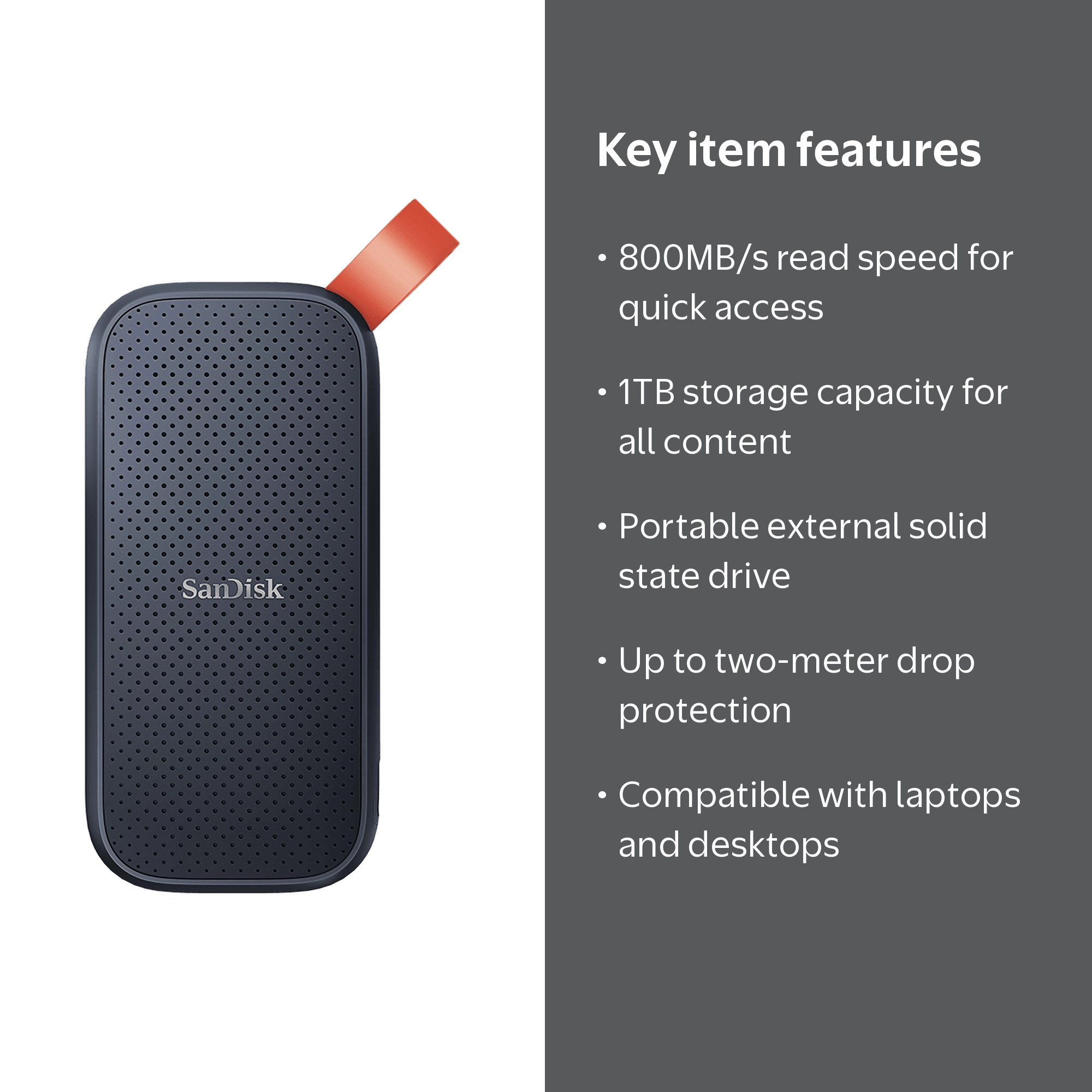 SanDisk, Portable SSD, 1TB, External Solid State Drive 800MB/s