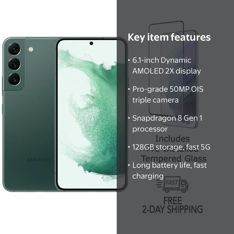 Samsung Galaxy S22 5G 128GB Smartphone (Unlocked), Green - Walmart.com