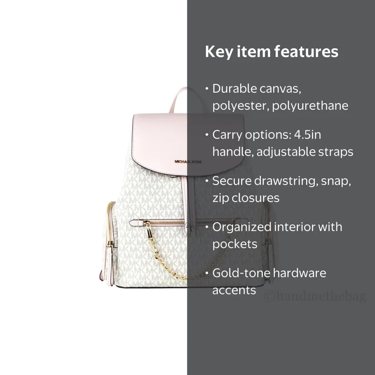 Michael Kors Jet Set Large Powder Blush Multi Pvc Chain Backpack