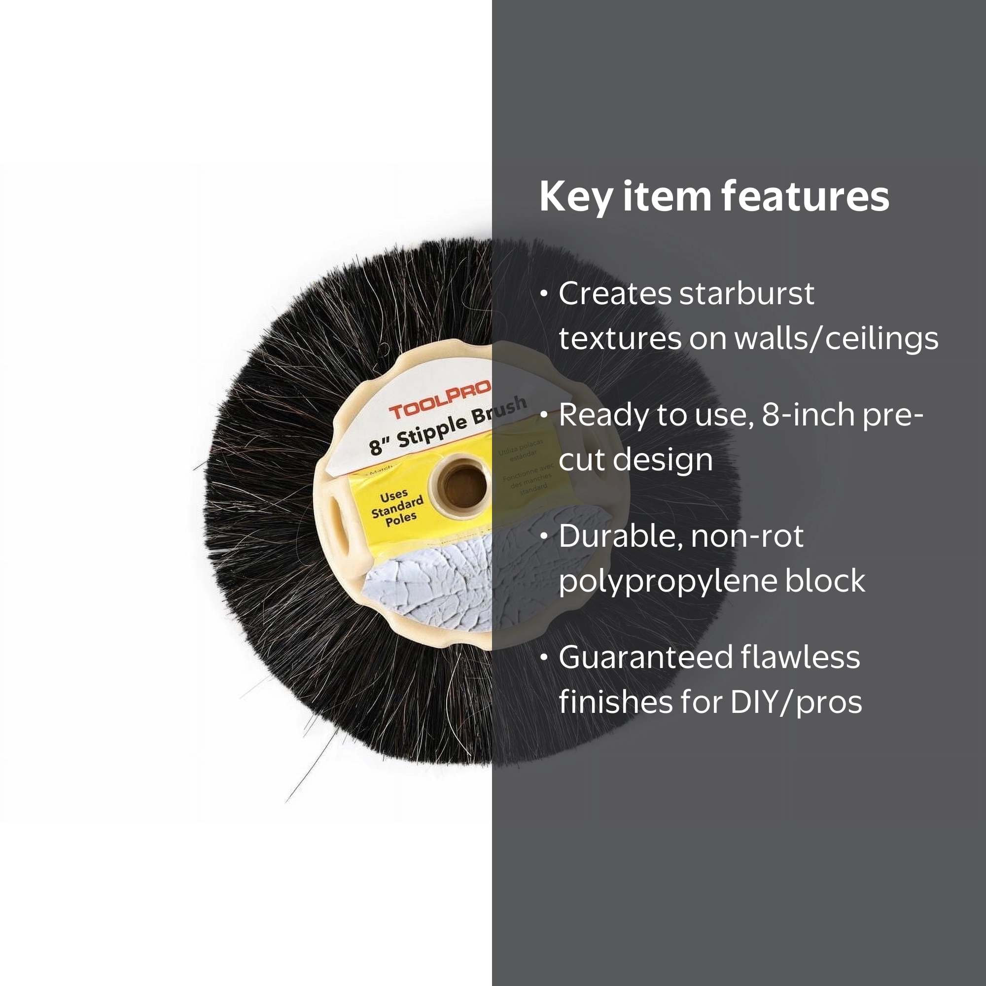 ToolPro Stipple Brush, 8-Inch, Texture Brush for Drywall - Walmart.com