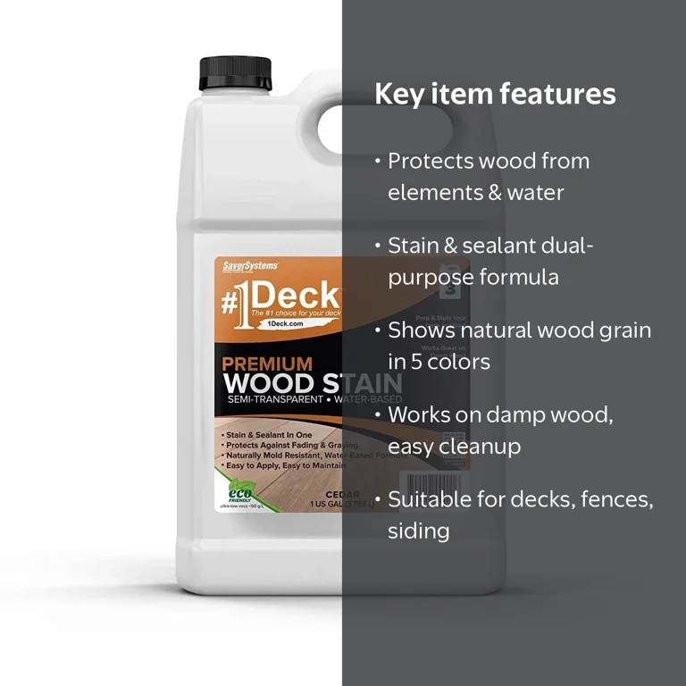 1 Deck Premium Outdoor Paint, Semi-Transparent Wood Stain for