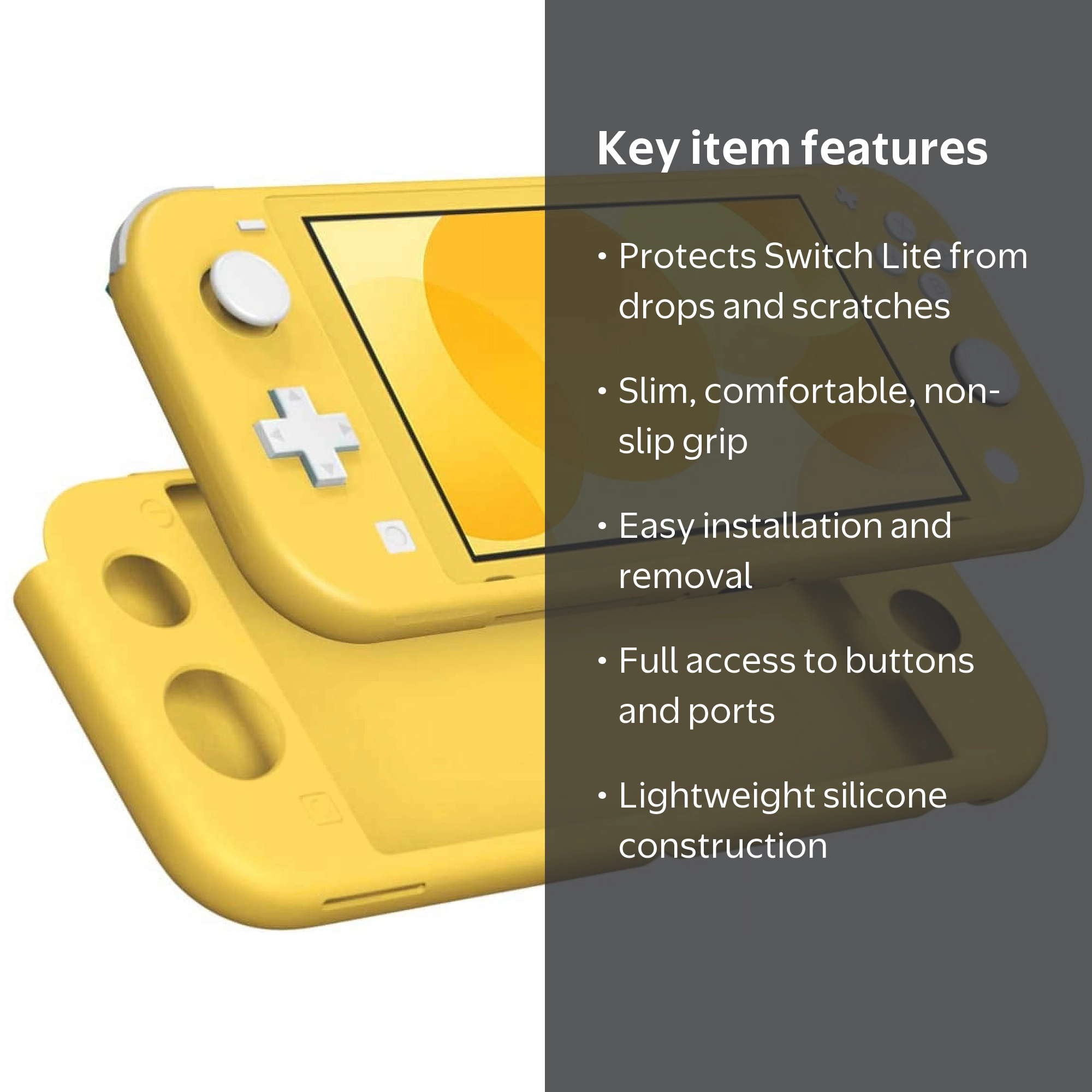 KOMI Case Compatible with Nintendo Switch Lite, Yellow, Protective