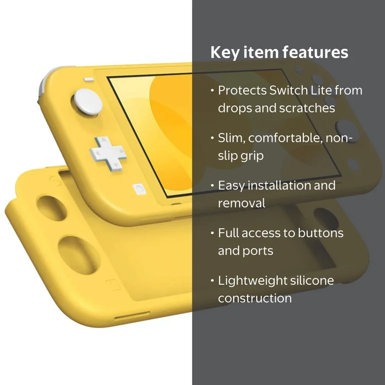 KOMI Case Compatible with Nintendo Switch Lite, Yellow, Protective