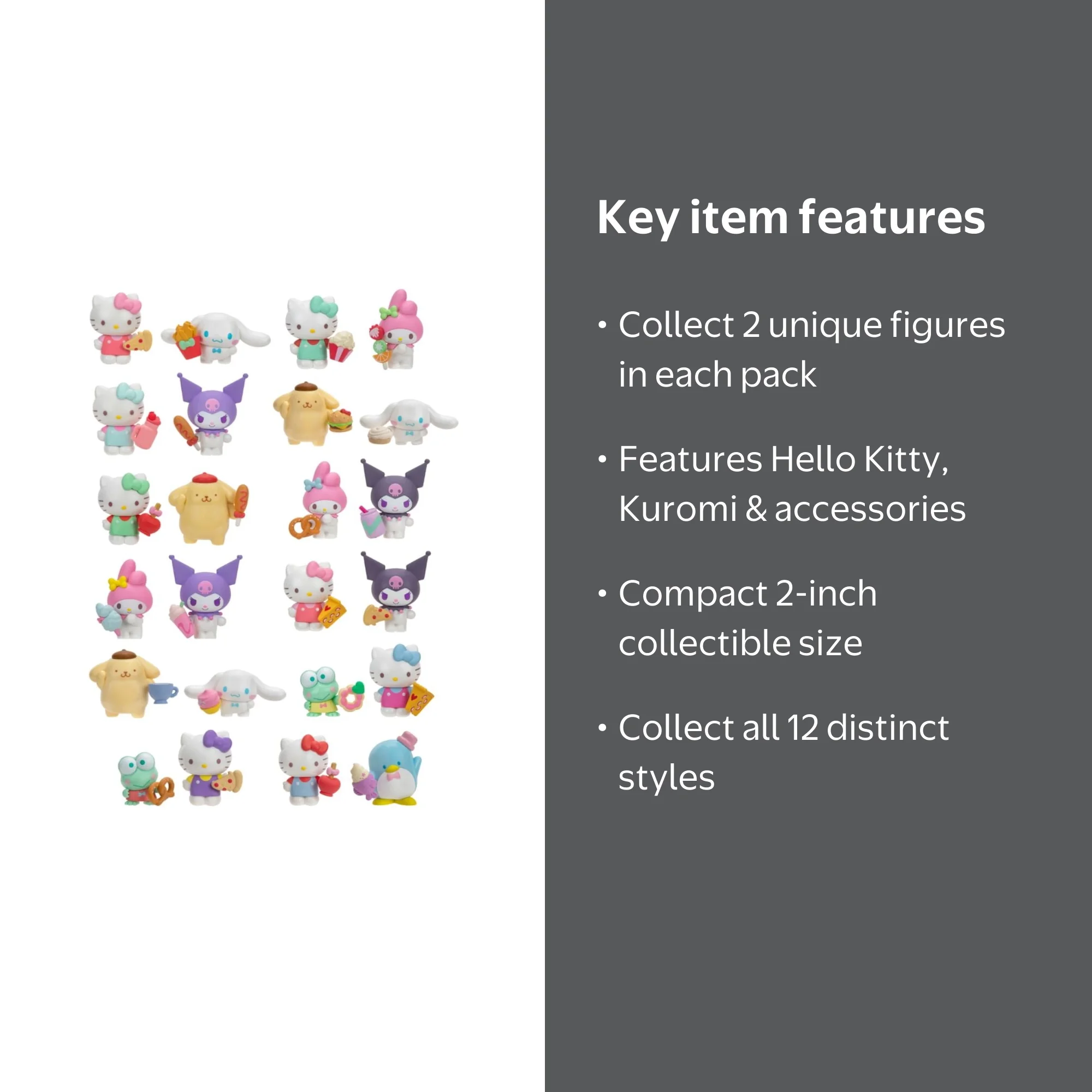Sanrio Sweet & Salty Hello Kitty and Kuromi Mini Figure, 2 Pack