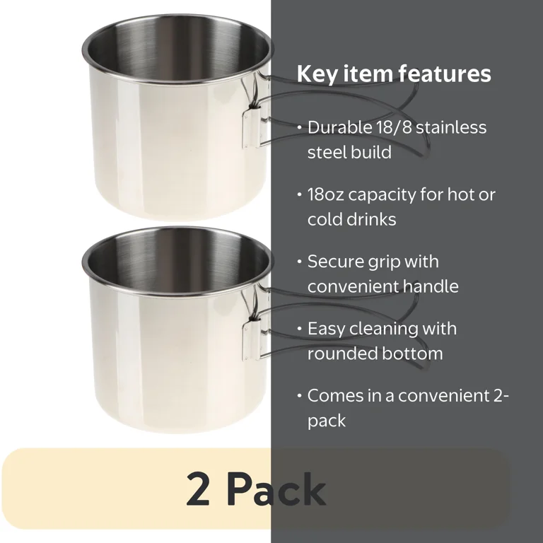 Ozark Trail 18 oz Stainless Steel Cup - Lightweight - Walmart.com