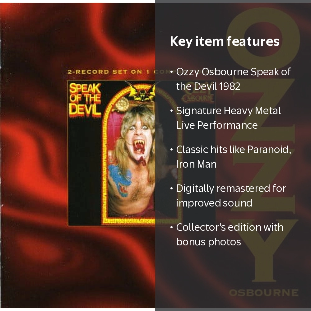 Ozzy Osbourne - Speak of the Devil - Music & Performance - CD