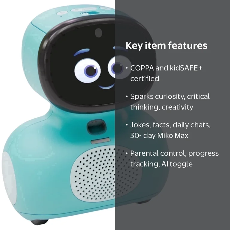 MIKO, Kids AI Robot, Model Mini+, Blue, Learning & Emotional