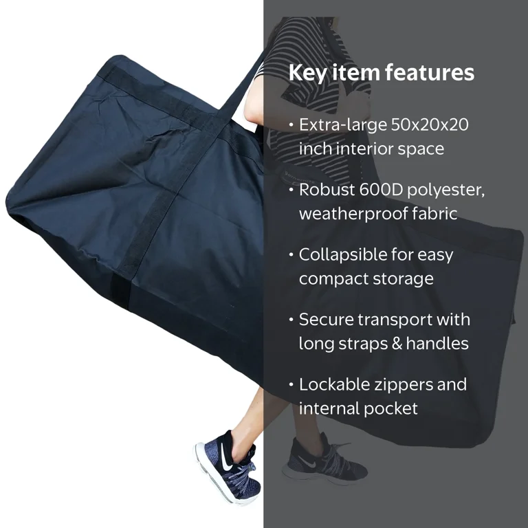 Gothamite 50-inch XL Duffel Bag, Heavy Duty, Collapsible, for