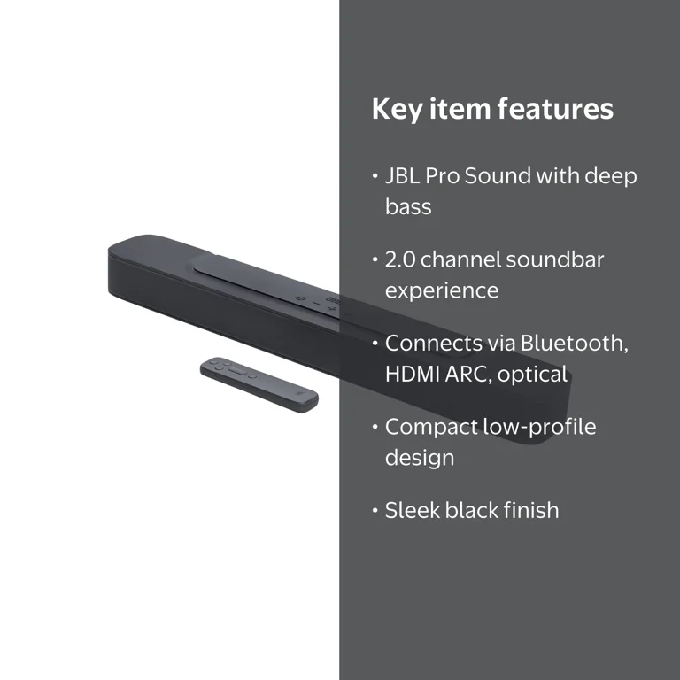 JBL, All-in-one (MK2) All-in-one soundbar, Compact, 2.0 channel