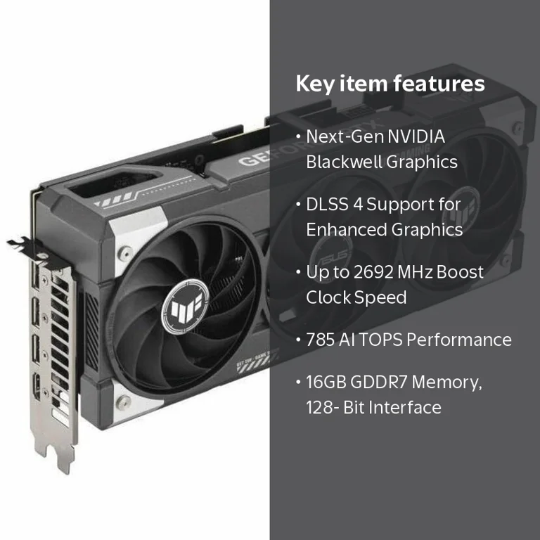 ASUS TUF Gaming GeForce RTX 5060 Ti 16GB 128-Bit GDDR7 PCI Express