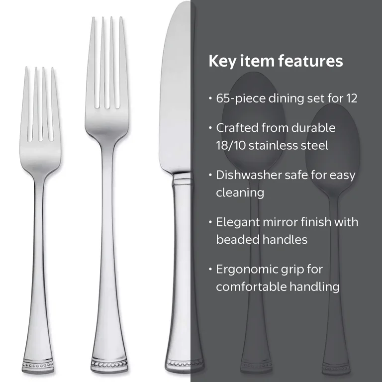 Lenox, Portola 65 Piece Set, Service For 12, Steel - Walmart.com