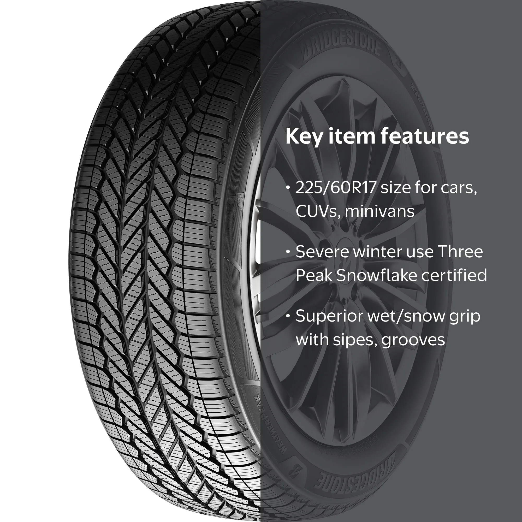 Bridgestone Weatherpeak All Weather 225/60R17 99H Passenger Tire