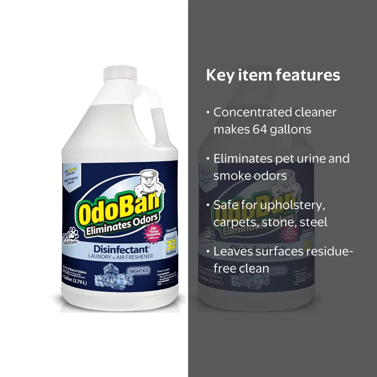 OdoBan Disinfectant Concentrate and Odor Eliminator, 2 Gallons, Night Ice Scent