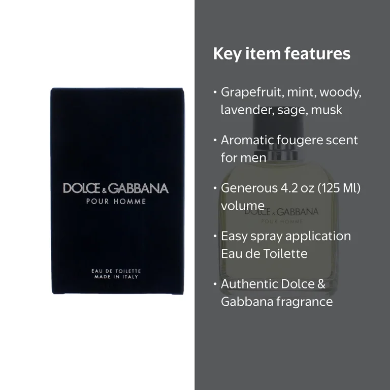 Dolce & Gabbana, Eau de Toilette Spray, 4.2 Oz, Men - Walmart.com
