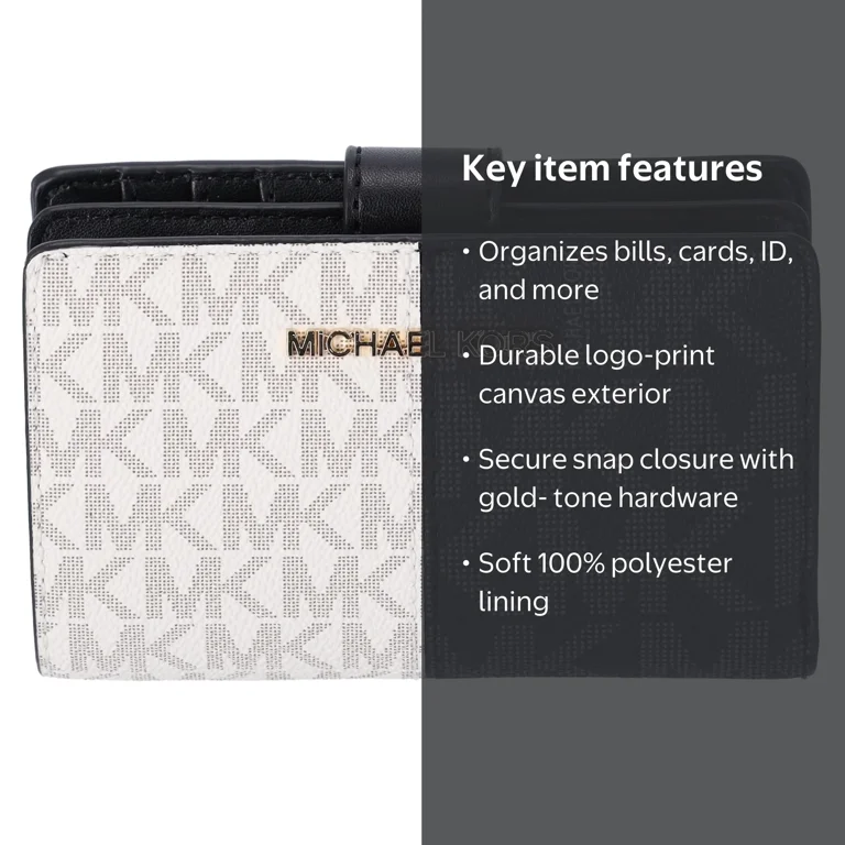 Michael Kors Women's Jet Set Travel Medium Bifold Snap Wallet