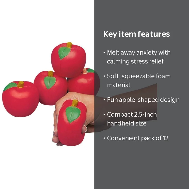 リラクゼーショングッズ apple Fun Express Apple Shaped Stress Toys, Foam Squeeze Party Favors, 2