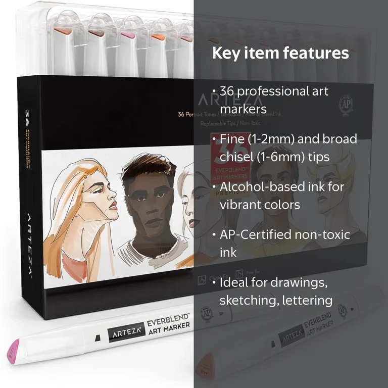 Arteza Professional EverBlend Dual Tip Artist Brush Sketch Markers