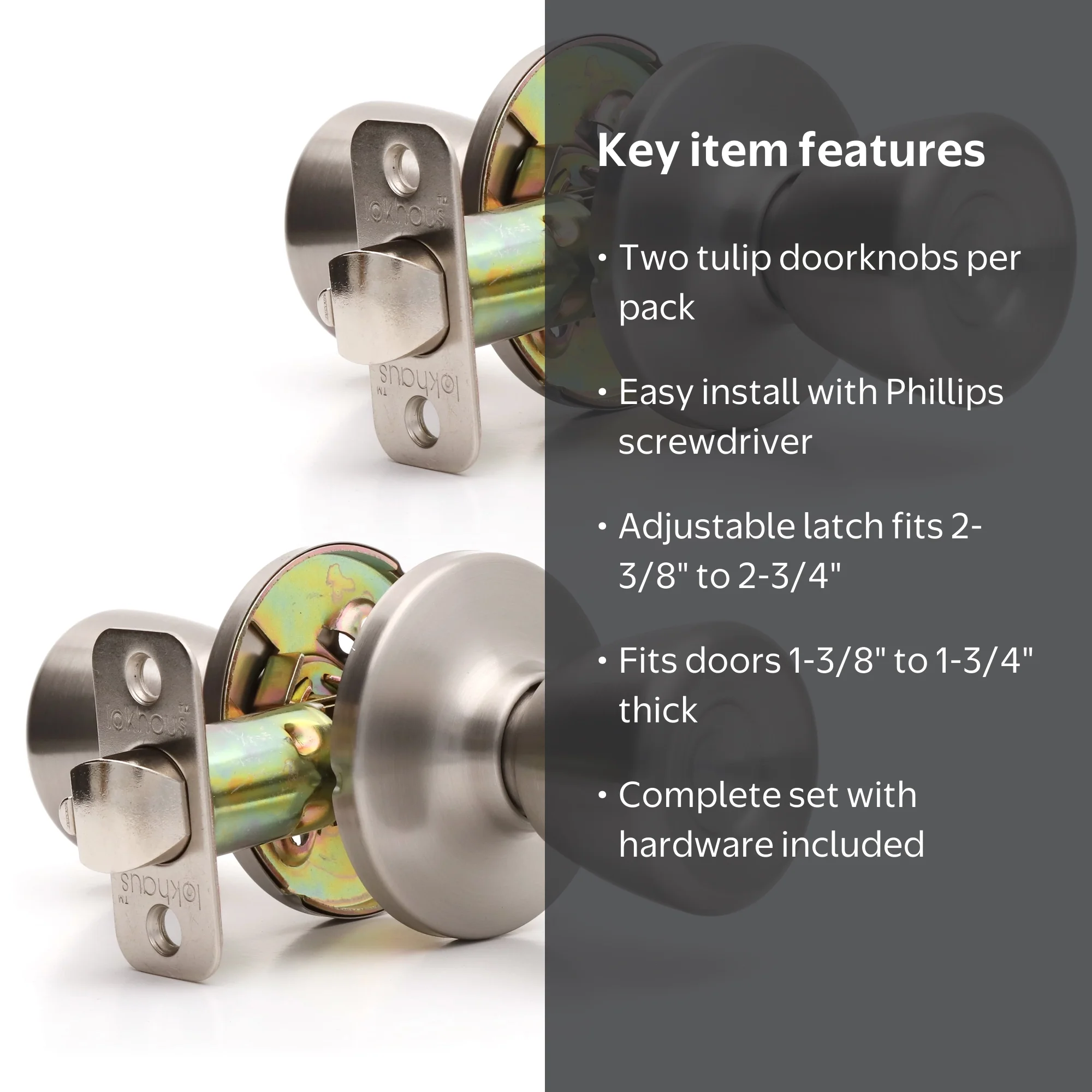 Lokhaus Passage Tulip Doorknob Satin Nickel 2 Count - Walmart.com