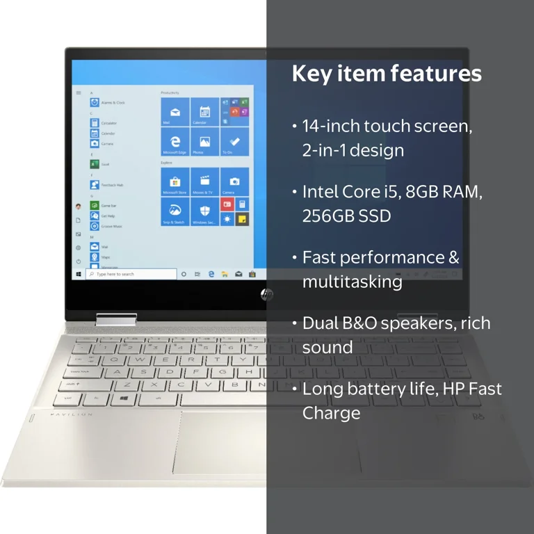HP Pavilion Laptop - x360 14m-dw1023dx, Core i5 1135G7, 2.4 GHz