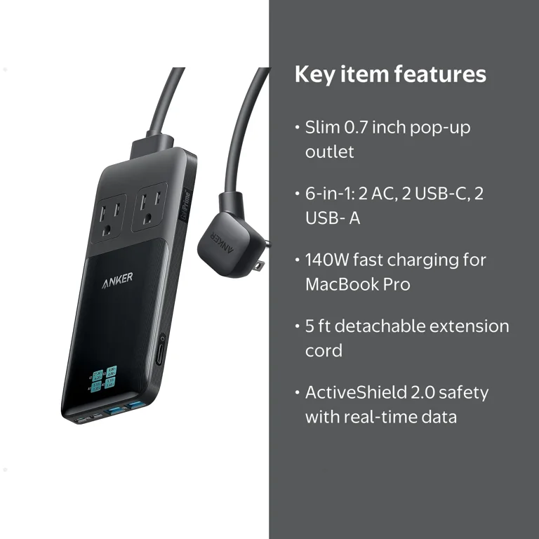 Anker Prime 6-in-1 USB-C Charging Station, 140W Compact Portable