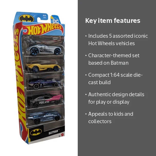 Hot Wheels 5 pack Batman Mr Freeze Penguin - Walmart.com