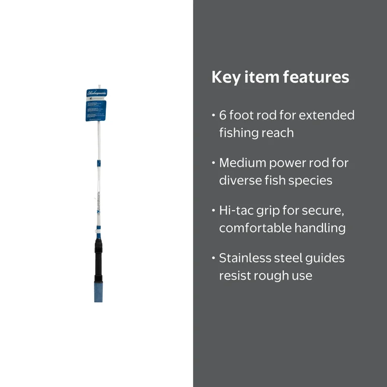 Shakespeare Excursion Spinning Rod, 6' Medium Fishing Rod