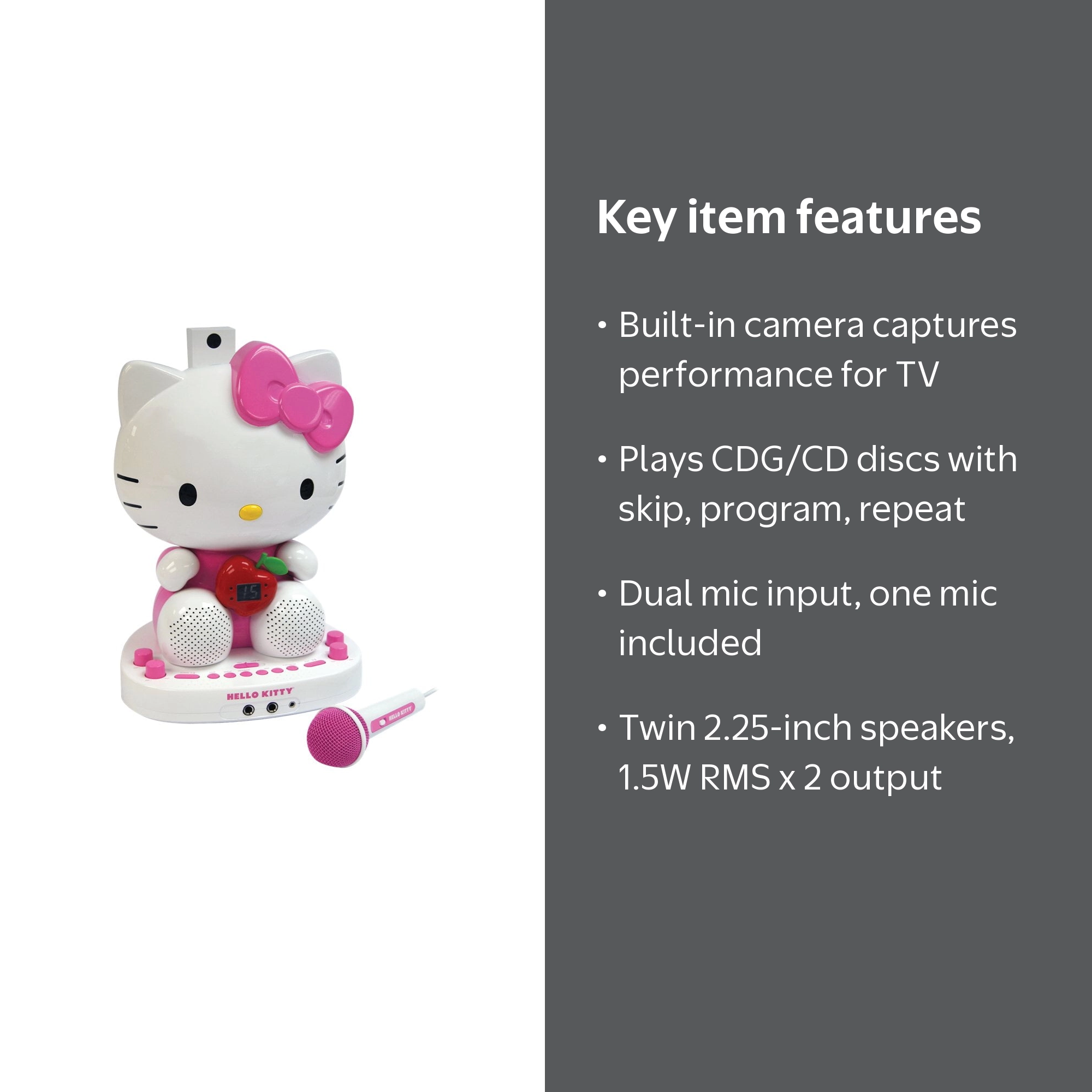 Hello Kitty KT2007 Karaoke System with Built-In Video Camera