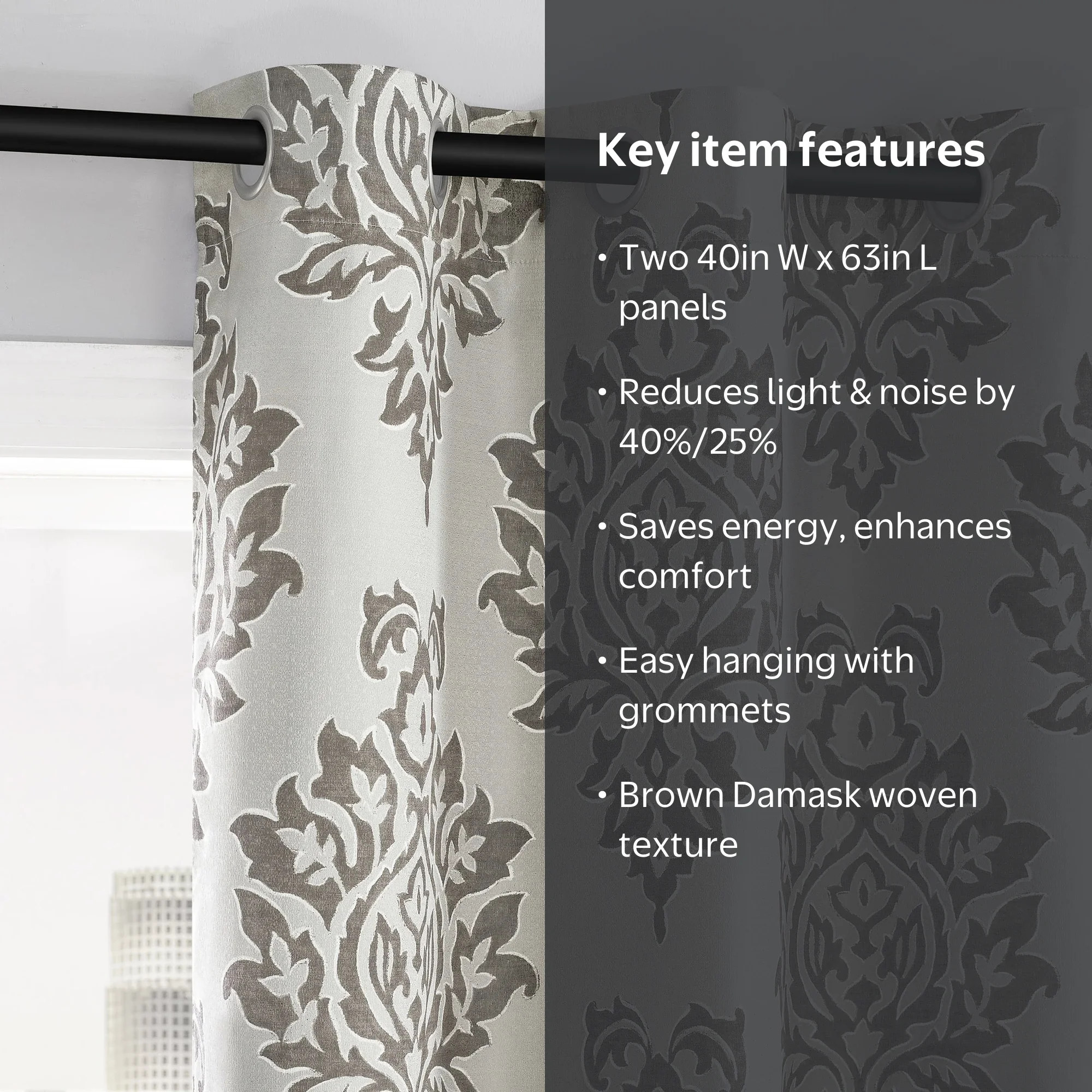 Sun Zero Arlo 2-Piece Textured Thermal Insulated Room Darkening
