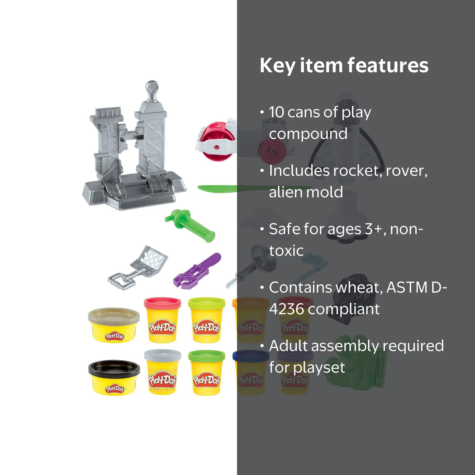 Play-Doh Outer Space Adventure Playset with Rocket and Rover