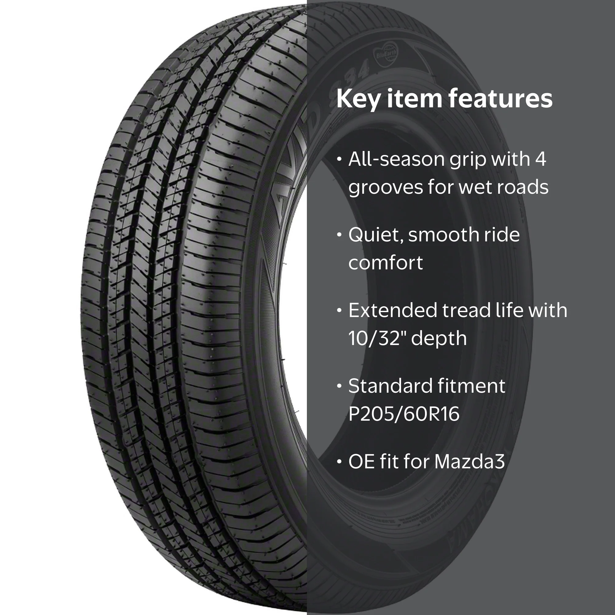 Yokohama Avid S34FV All Season P205/60R16 91H Passenger Tire