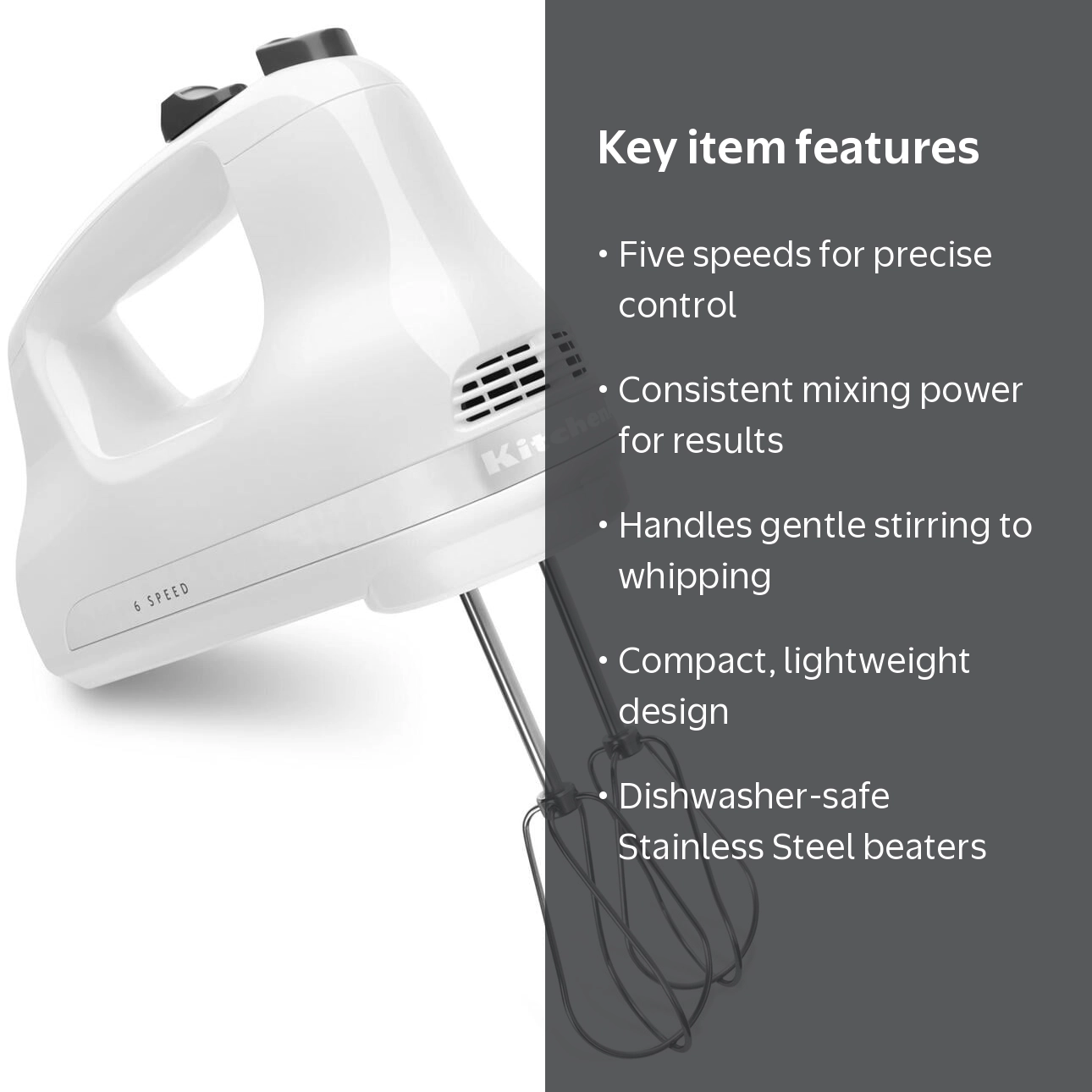 KitchenAid, Hand Mixer, Model KHM512, 5-Speed White - Walmart.com