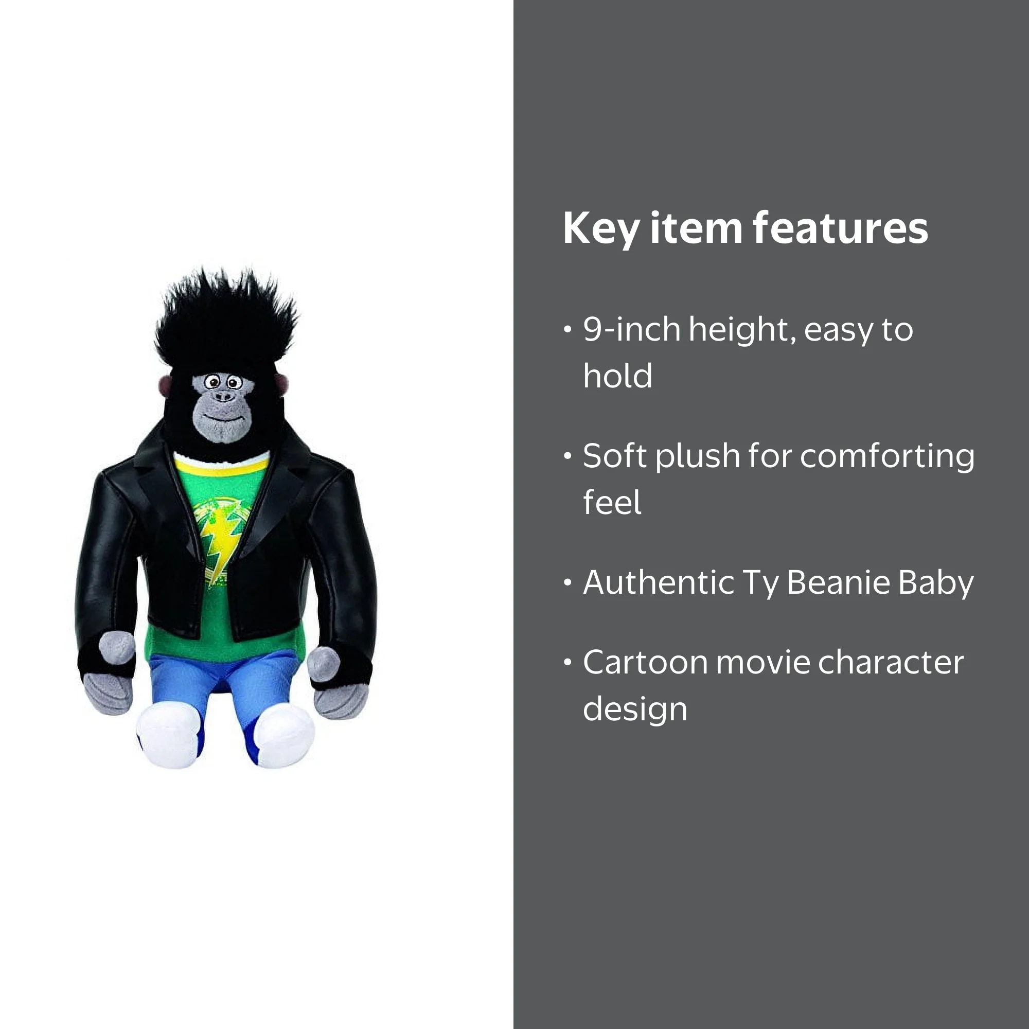 TY Beanie Babies: Johnny the Gorilla Sing Plush Stuffed Animal Toy
