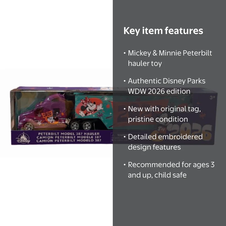 Disney Parks WDW 2026 Mickey & Minnie Peterbilt Model 387 Hauler