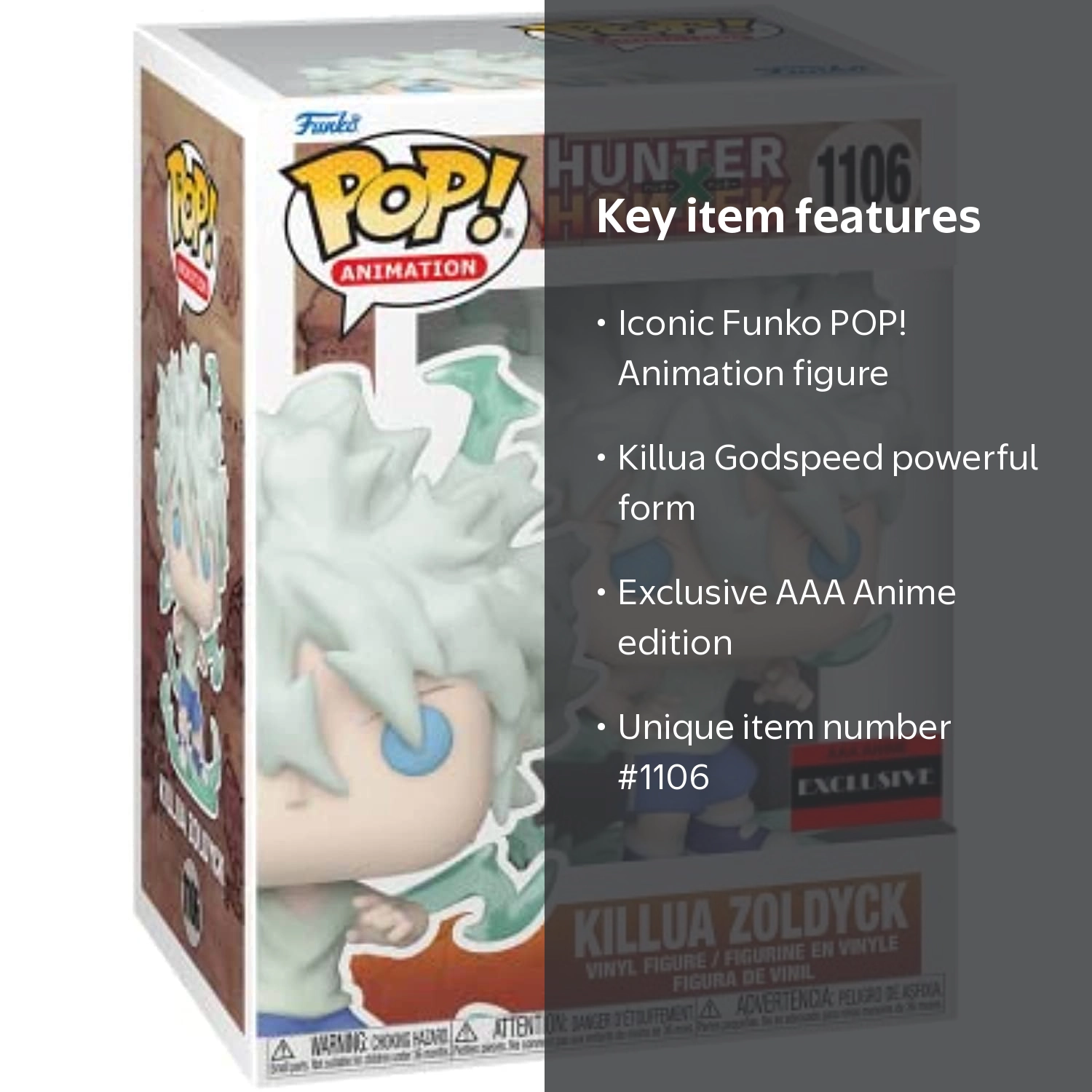 Funko POP! Hunter X Hunter Killua Zoldyck Godspeed #1106 AAA Anime