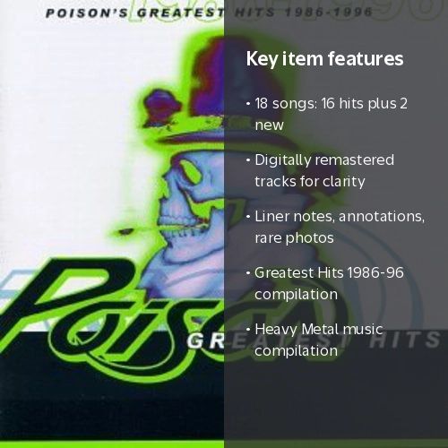 EMI Europe, Poison - Greatest Hits 1986-96, Rock Hits - Walmart.com