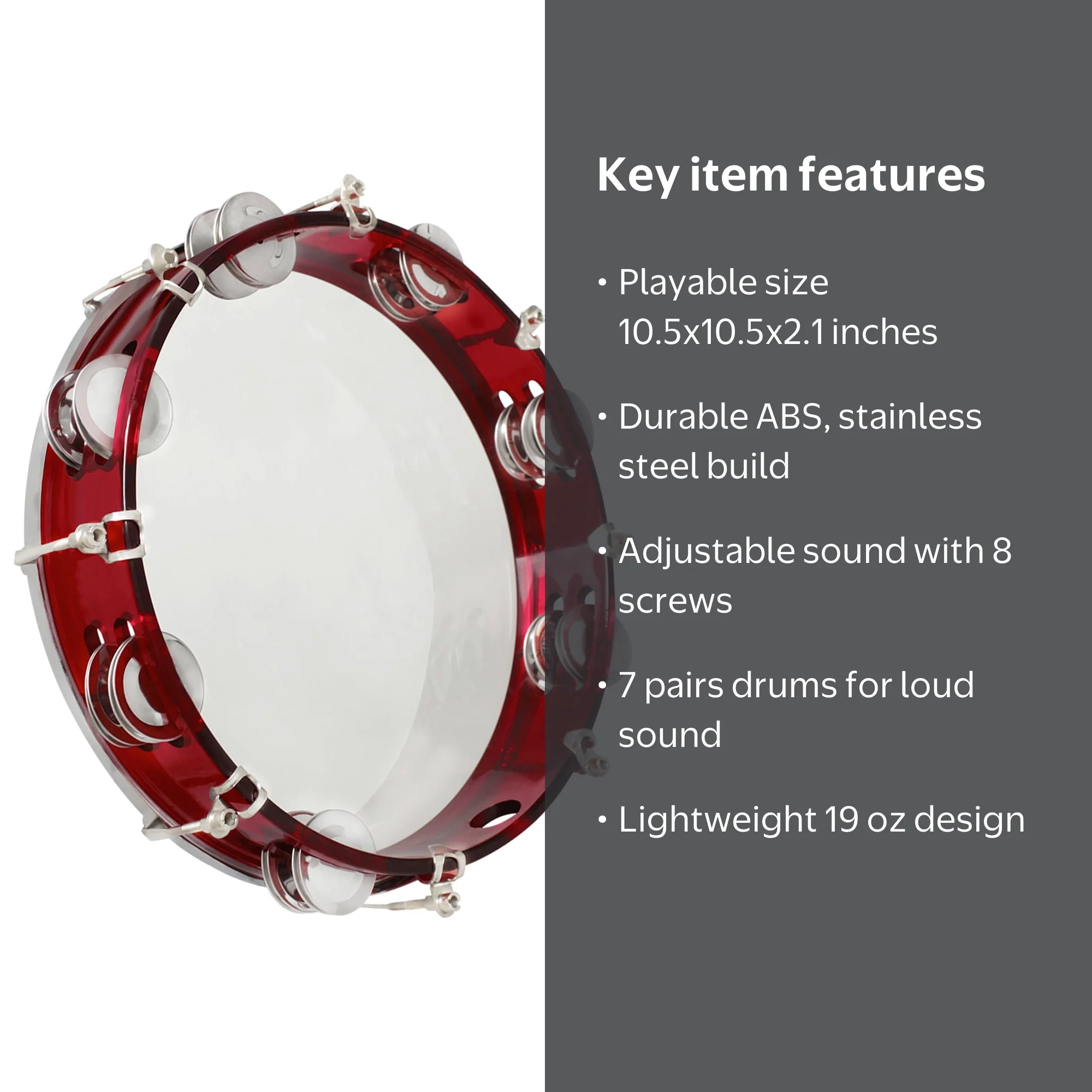 10 Inch Handheld Tambourine Double Row Tambourine Drum Set