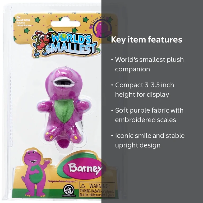 Super Impulse, World's Smallest Barney Plush Toy, 3.5 inches Super Impulse, World's Smallest Barney Plush Toy, 3.5 inches