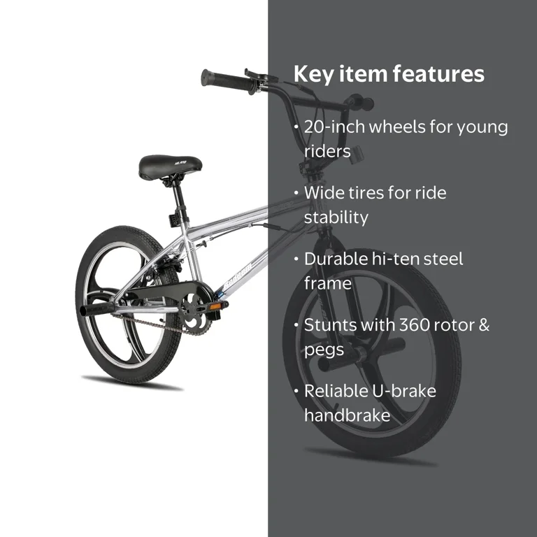 HILAND BMX Freestyle Bike, 20 Inch Kids' Bicycle with Rotor, Oil