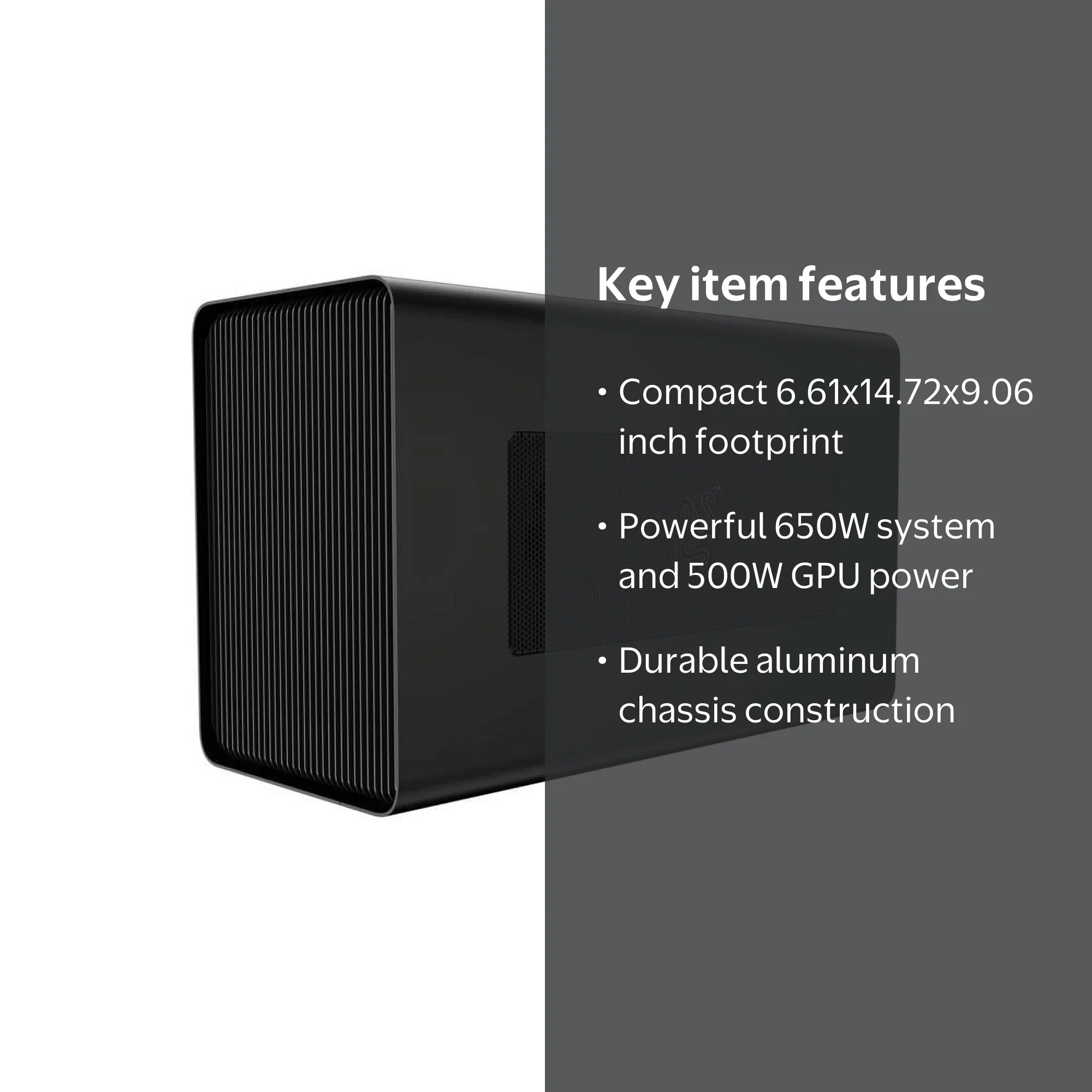 Razer Core X eGPU Thunderbolt3 外付け 650W Razer Core X - Boost Thunderbolt™ 3 Laptops - 650W Power Supply