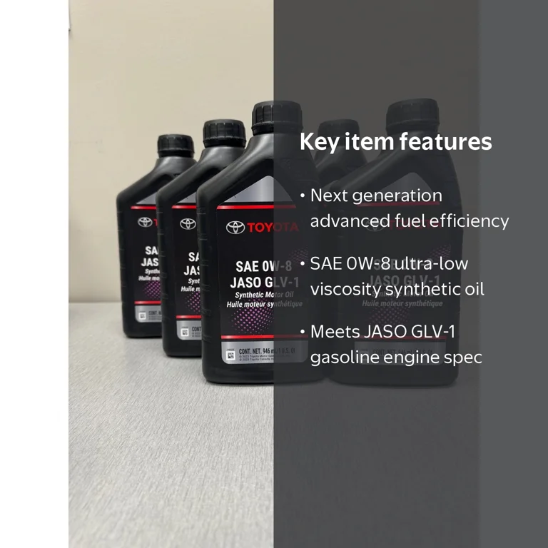 Genuine Toyota/Lexus Synthetic Motor Oil SAE 0W-8 JASO GLV-1- 6