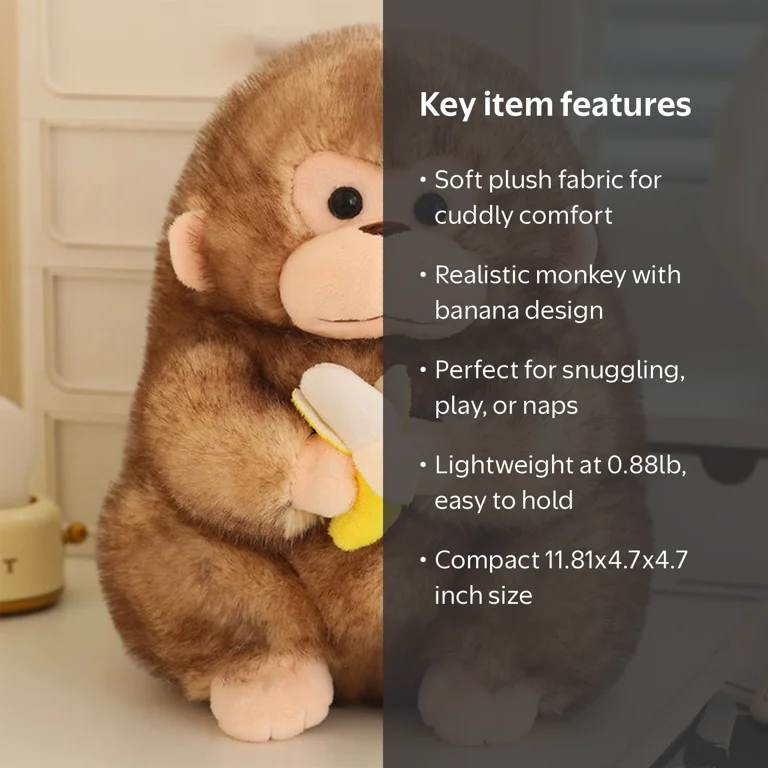 BGZLEU Monkey Stuffed Animal Cute Monkey Plush Soft Monkey Plushie